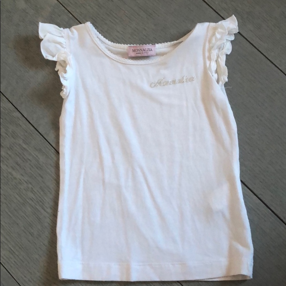 Monnalisa white t shirt size 2